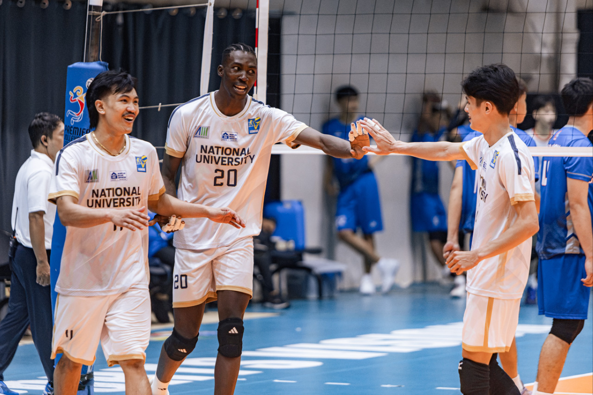 Godfrey Gambo led NU with 12 points as the Bulldogs closed the V-League preliminaries with a straight-set win over Arellano. [PVL Images]