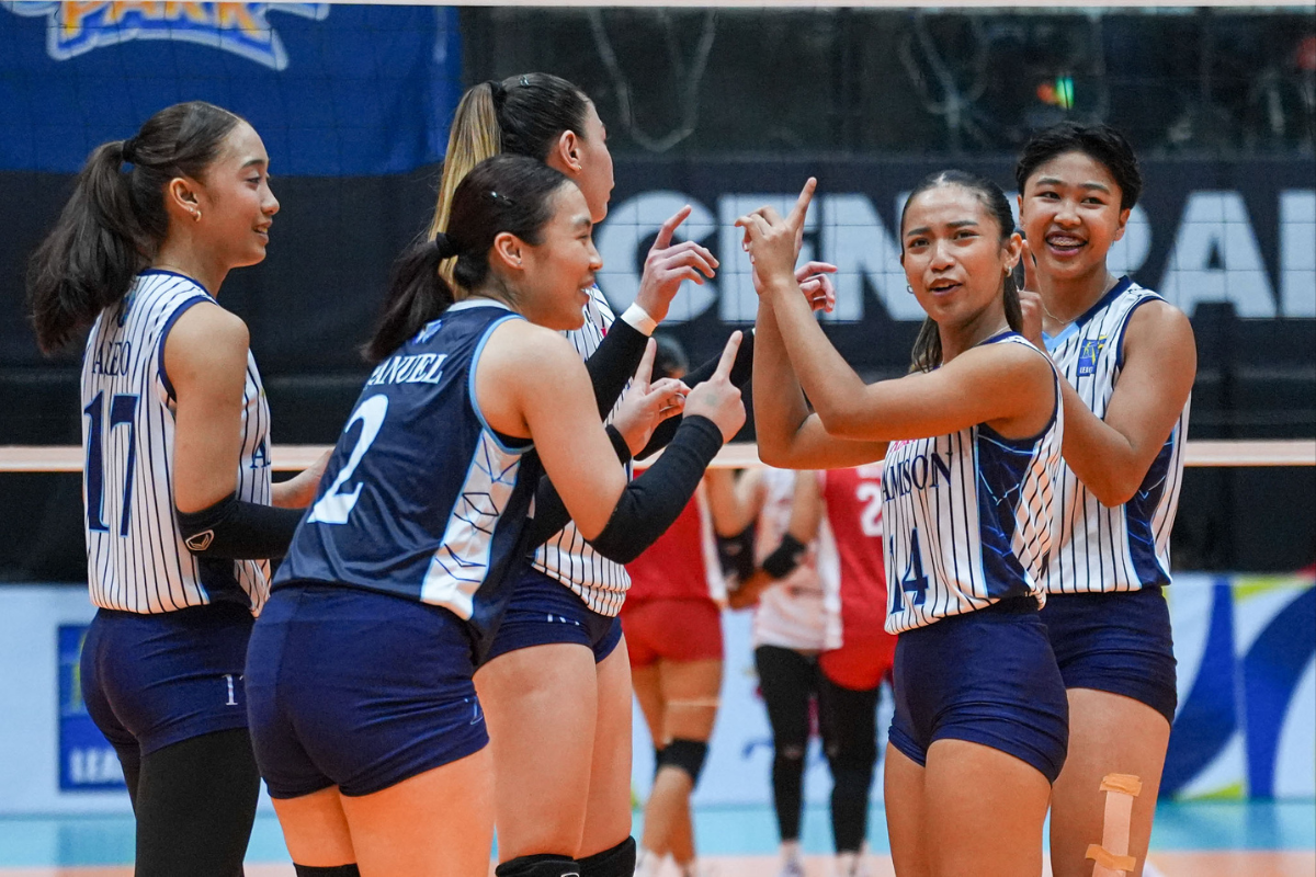 Adamson Lady Falcons secure the top seed in the 2026 V-League Collegiate Challenge after sweeping San Beda. [PVL Images]