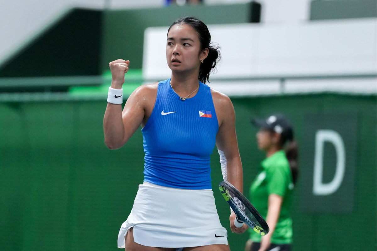 Alex Eala advanced to the Asian Games 2026 women's singles quarterfinals after defeating Thailand's Patcharin Cheapchandej, 6-1, 6-0. [POC Media pool photo]