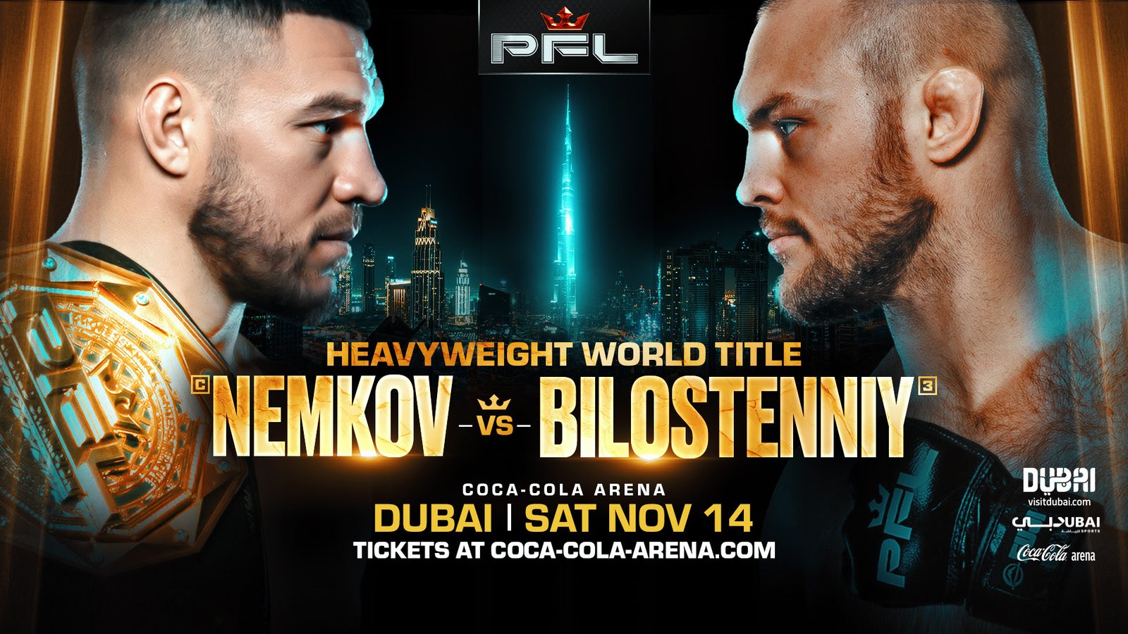 Vadim Nemkov heads into PFL Dubai as the reigning heavyweight world champion and one of the promotion's top pound-for-pound fighters.
