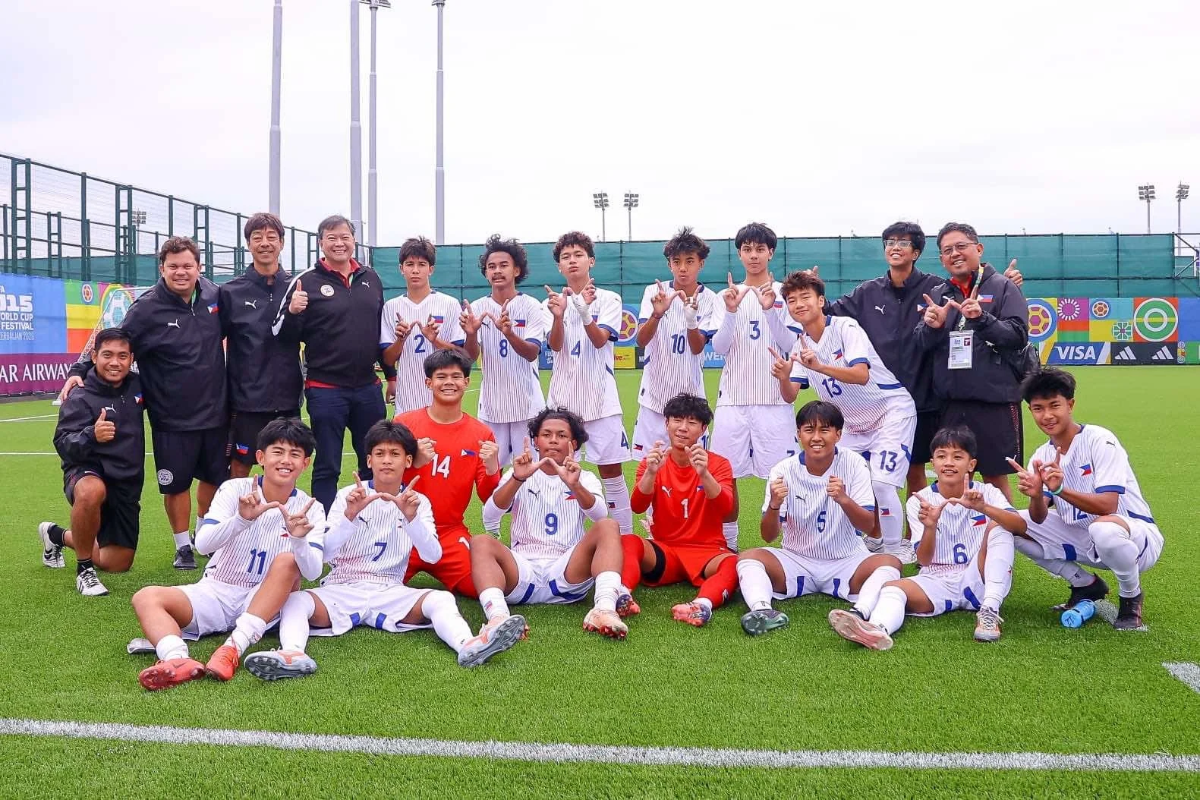 The Philippines U15 team earned its fourth tournament victory with a 5-2 win over Aruba at the FIFA U15 World Cup &amp; Festival in Baku. [PSC photo]