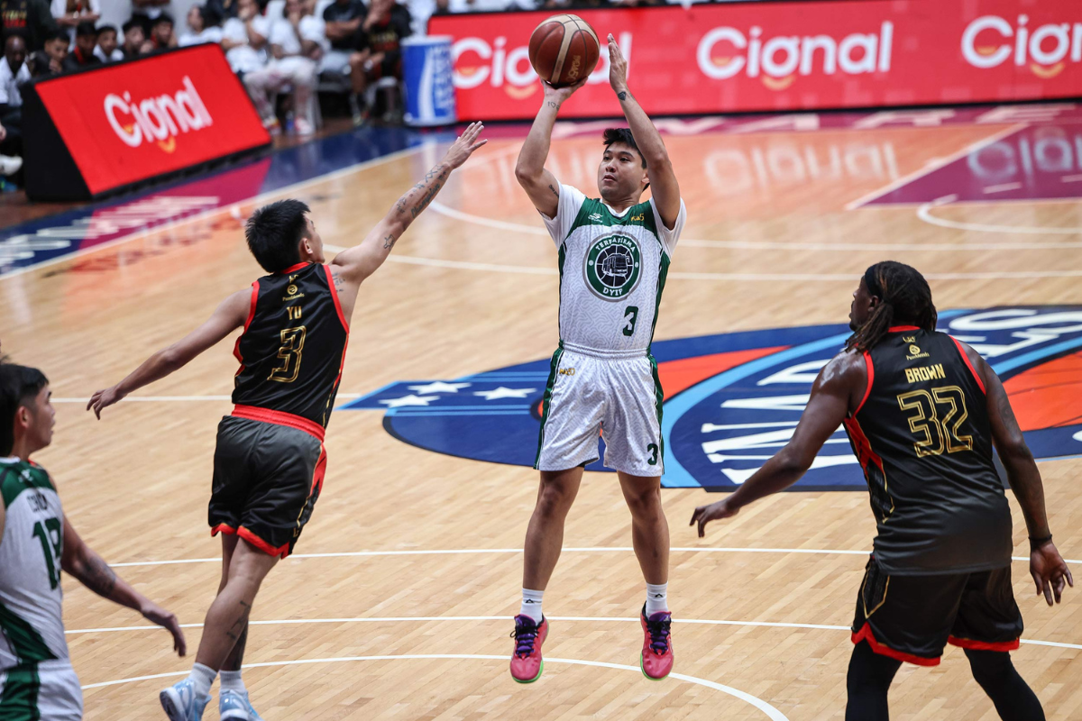 Juami Tiongson scored 30 points, including six three-pointers, to lead Terrafirma past Titan Ultra in the Dyip’s final game of the Governors’ Cup. [PBA Images]