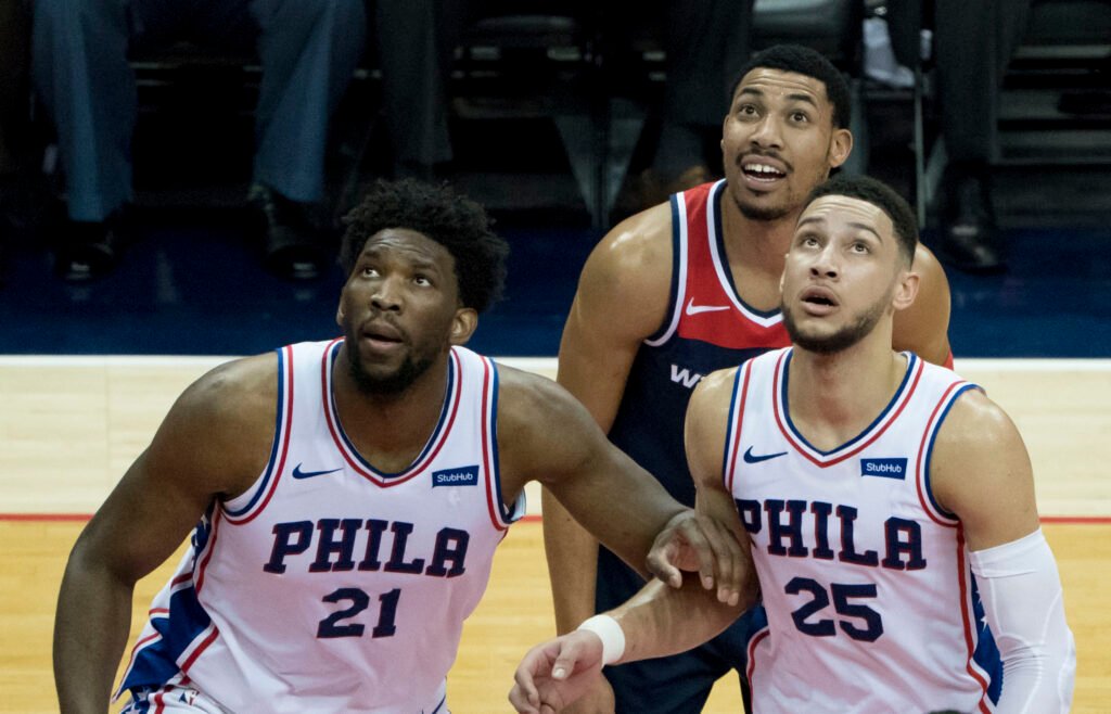 Ben Simmons and Joel Embiid of the Philadelphia 76ers. [photo: Keith Allison | Flickr]