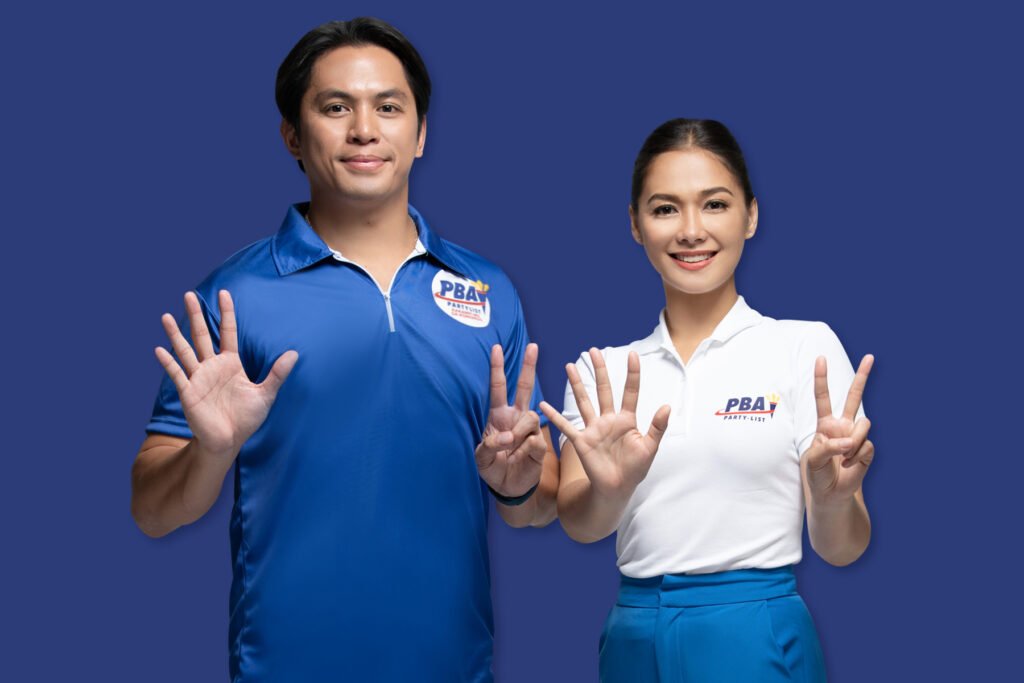 PBA partylist rep Rambo Nuñez (L) and Maja Salvador (R)