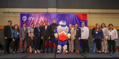 Executives from the Philippine Sports Commission and the Samahang Basketbol ng Pilipinas pose with FBWC 2023 mascot “Jip” during the Inter-agency Coordination meeting held at the Philippine International Convention Center in Pasay City on March 14, 2023. [PR photo]