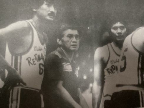Fortunato Co Jr. with Baby Dalupan during their Crispa days in the PBA [photo credit: Henry Liao | PBA Annual]