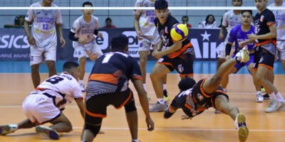 Action shot from the game between the Philippine Air Force Airmen vs. Maverick Hard Hitters on Friday, April 12. [PVL photo]