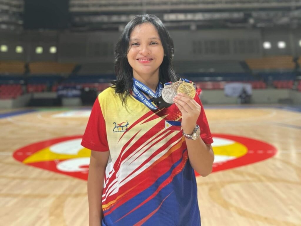 Lhey Marie Manginsay celebrates her victory after winning the gold medal in women’s singles Class 10 table tennis at the Philippine National Para Games, showcasing determination and resilience on the national stage. [PSC photo]