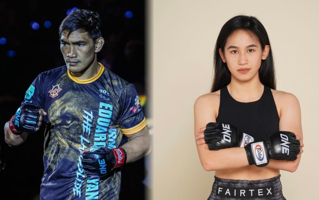 Former two-time ONE Lightweight MMA World Champion Eduard “Landslide” Folayang and Filipina Muay Thai rising star Islay Erika Bomogao [ONE Championship photo]