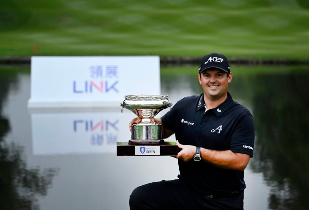 Patrick Reed celebrates his first Asian Tour victory after dominating the Link Hong Kong Open. [photo credit: Paul Lakatos]