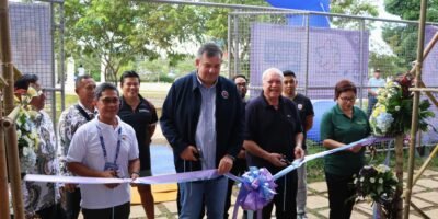 Philippine Sports Commission Chairman Richard Bachmann and Comm. Walter Francis Torres inaugurated the Sports Expo and Cultural Fair as part of the BIMP-EAGA Friendship Games 2024 festivities at the Ramon V. Mitra Sports Complex’ basketball court, Puerto Princesa City. [PSC photo | Facebook]