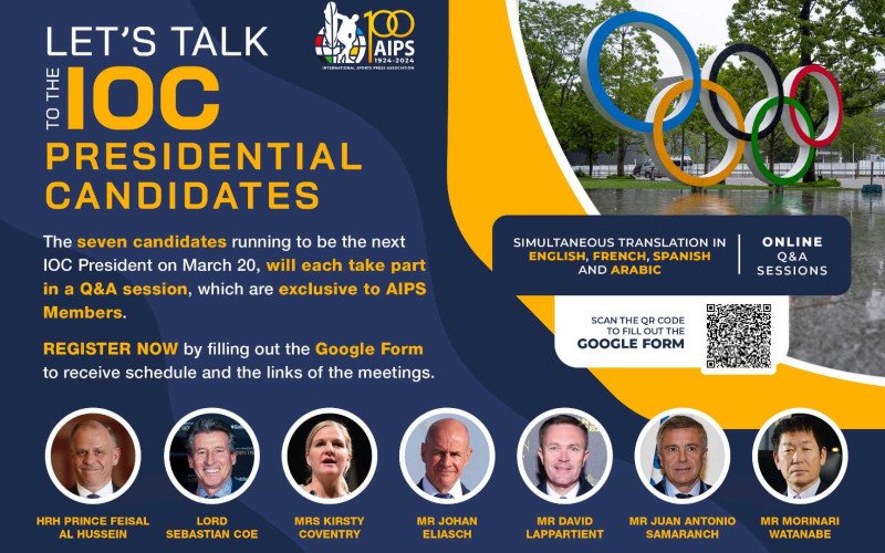 AIPS is hosting exclusive Q&A sessions with IOC presidential candidates ahead of the March 20 election.