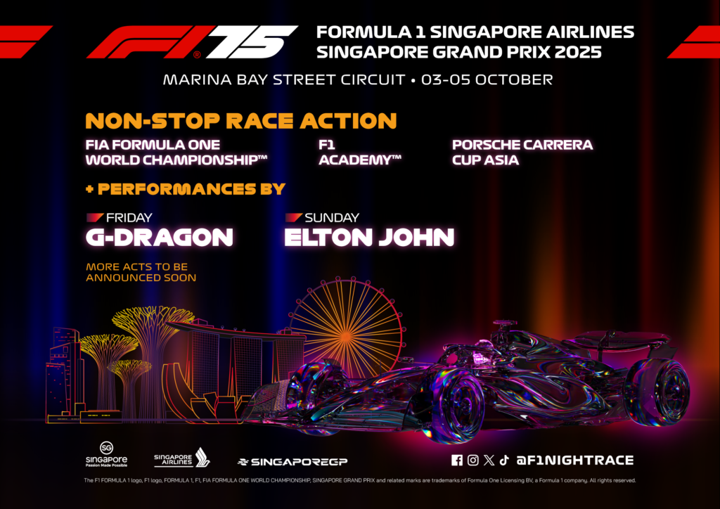 Fans enjoy an award-winning experience at the Singapore Grand Prix, with multiple performance stages throughout Circuit Park.