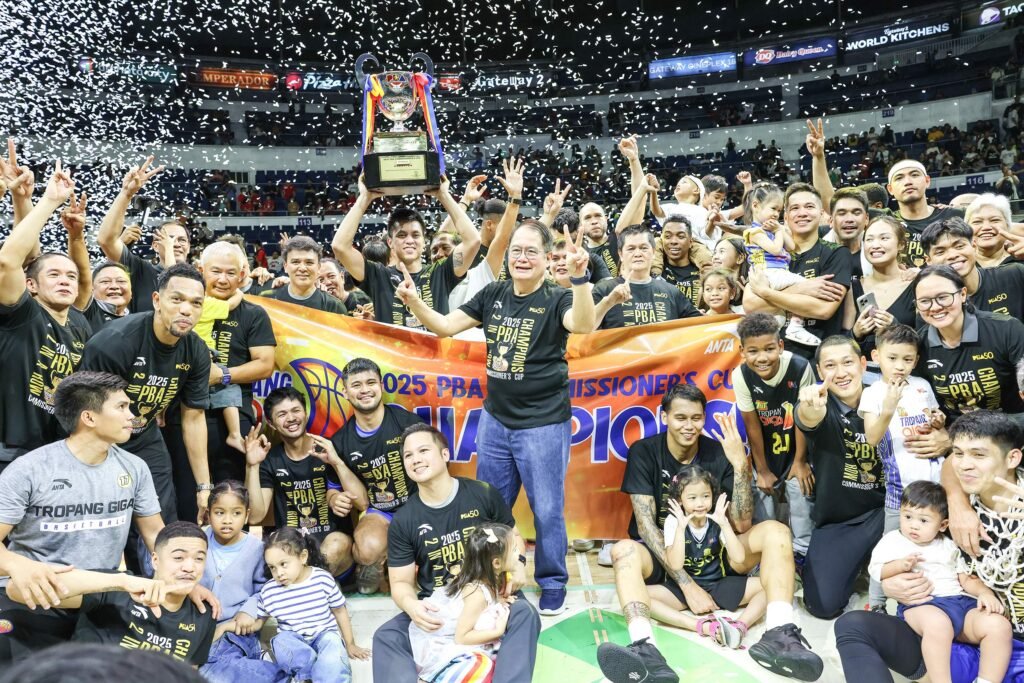 TNT Tropang Giga celebrates their hard-fought PBA Commissioner’s Cup Game 7 victory. [PBA Images]