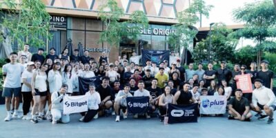 Over 100 Web3 runners gather at dawn in Bridgetowne for Bitget’s Bull Run.
