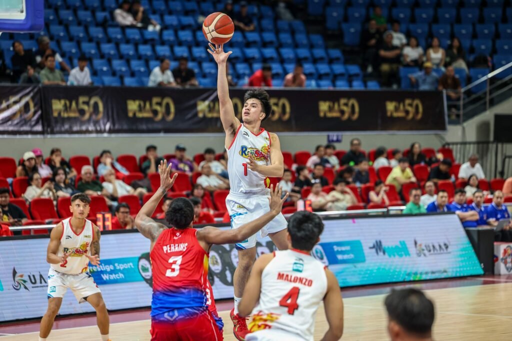 Adrian Nocum soars to the rim for Rain or Shine during his 30-point outing against Phoenix [PBA Images]