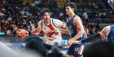 June Mar Fajardo leads San Miguel Beer to a 108-97 win over Meralco in the PBA Philippine Cup quarterfinals. [PBA Images]