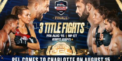 Alfie Davis and Gadzhi Rabadanov square off ahead of their PFL Lightweight title showdown in Charlotte