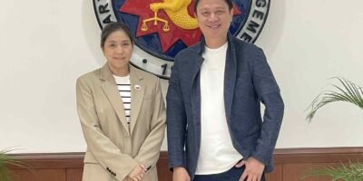 DBM Secretary Amenah Pangandaman (left) has pledged support to PSC Chairman Pato Gregorio’s initiative with the DepEd to the tune of P180 million. [photo credit: PCO]