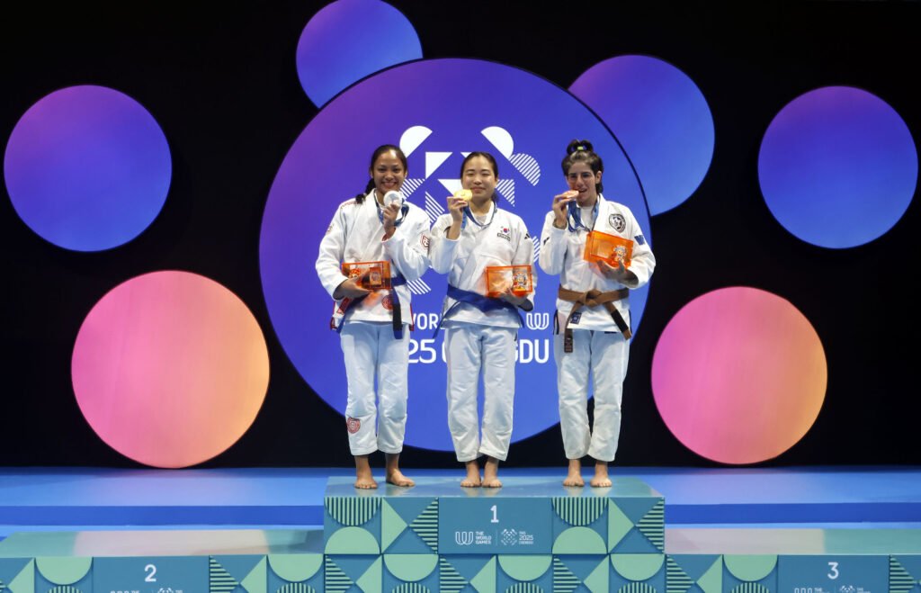 Kaila Napolis secures silver in women’s -52kg ju-jitsu at the 2025 World Games.