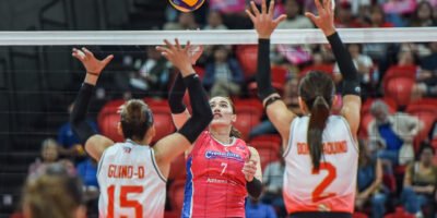 Michele Gumabao delivers a game-high 22 points in Creamline’s win over Cignal in the PVL Invitational. [PVL Images]