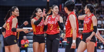 PLDT celebrates its historic first PVL title after a five-set win over Chery Tiggo. [PVL Images]