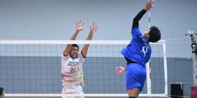 Amil Pacinio rises for a spike as Ateneo battles NU in the V-League Collegiate Challenge 2025. [PVL Images]