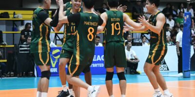 FEU celebrates its straight-set win over NU in their UAAP Finals rematch. [PVL Images]