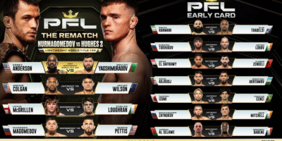 Usman Nurmagomedov defends his Lightweight World Title against Paul Hughes in the Dubai main event.