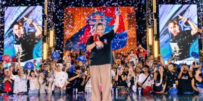 Nemesis celebrates after winning the Red Bull Dance Your Style National Finals in Cebu. (Photo credit: Michael Perfecto/Red Bull Content Pool)