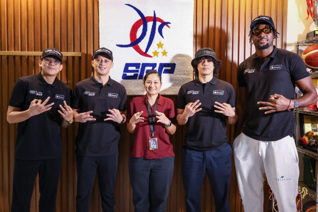 (L-R) Mac Tallo, coach Chico Lanete, SBP executive director Erika Dy, Terrence Romeo, and Henry Iloka [PR photo]