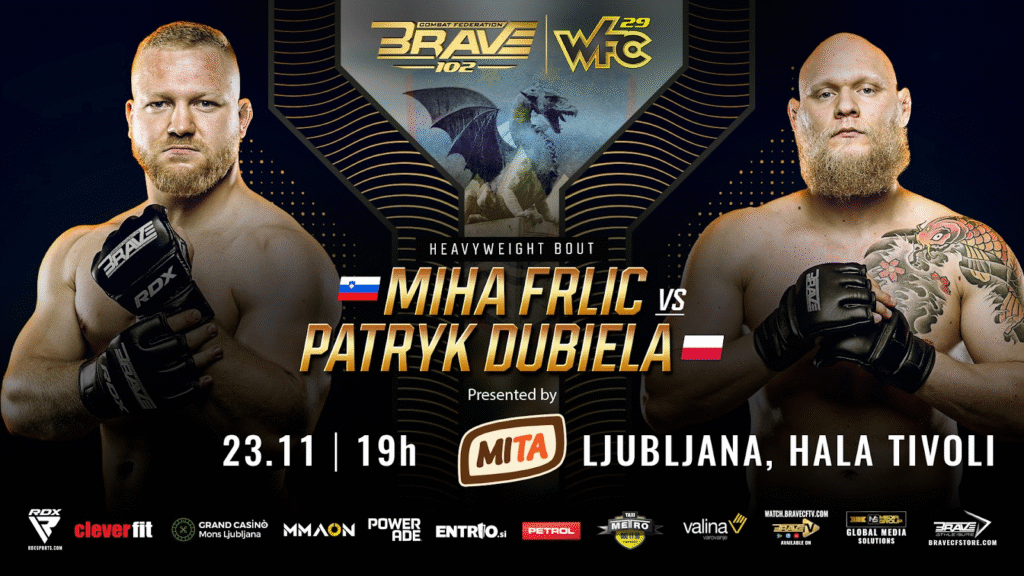 Hala Tivoli in Ljubljana will host BRAVE CF 102 on Nov. 23.