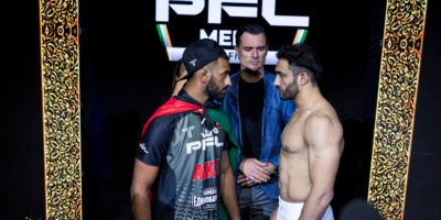 Mohammad Alaqraa and Ayman Galal face off after official weigh-ins.