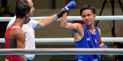 Leo Mhar Lobrido eyes a spot in the light flyweight final. [POC photo]