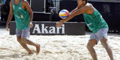 James Buytrago and Ran Abdilla battle the Australian duo during their Pool H match at the Nuvali Sands Court. [