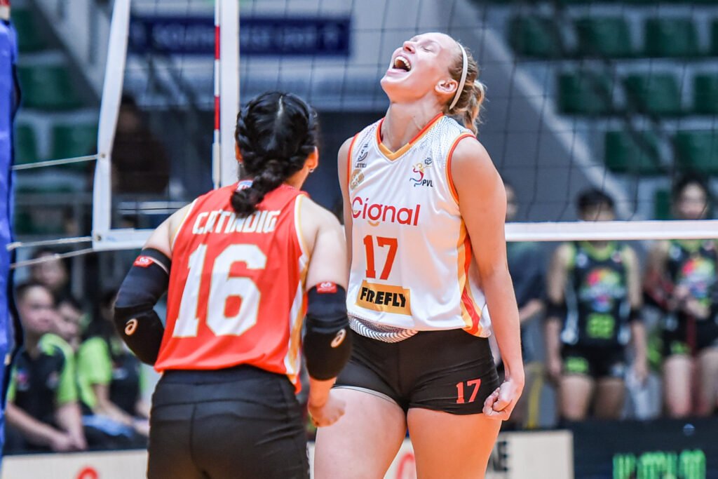 Import Katrin Trebichavska powers through the Nxled defense in her debut match. [PVL Images]