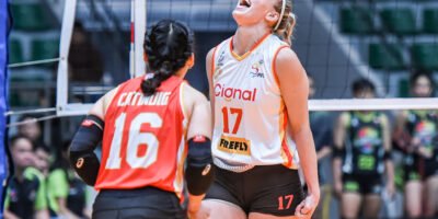 Import Katrin Trebichavska powers through the Nxled defense in her debut match. [PVL Images]