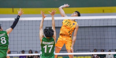 Lirick Mendoza anchors FEU’s net defense in the crucial win. [V-League photo]