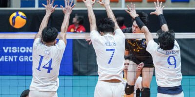 Josh Ybañez leads the Golden Spikers with 14 points against Ateneo. [V-League photo]