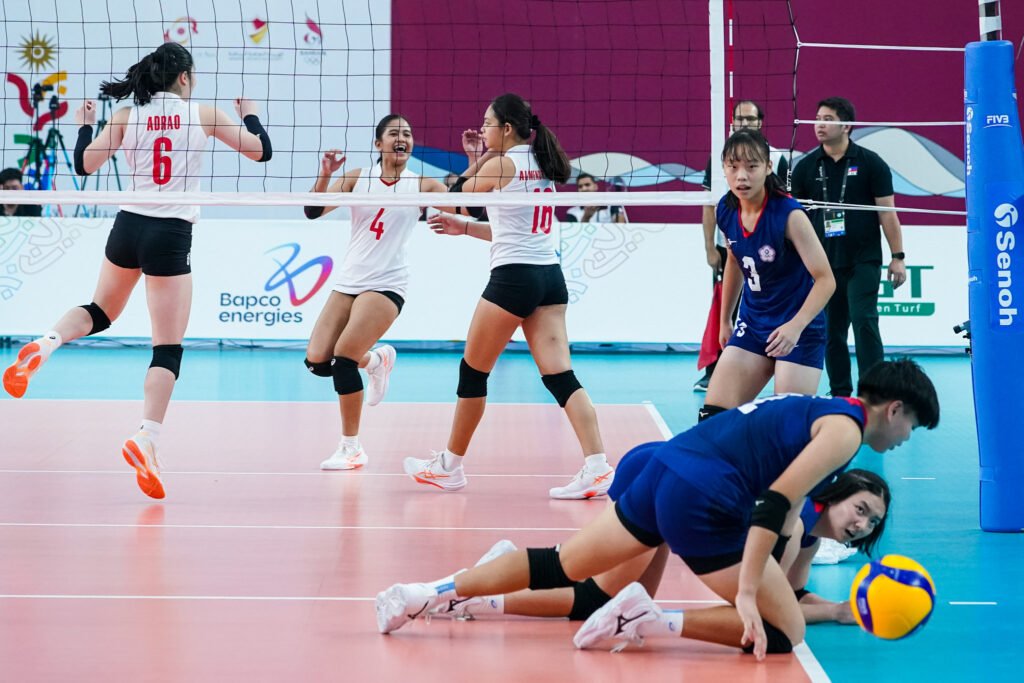 The Philippine girls’ volleyball team defeated Chinese Taipei and continues their march at the Asian Youth Games [POC photo]