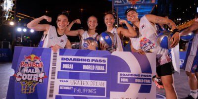 Uratex Dream celebrates their dominant victory in the women’s final.