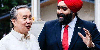 PHILCYCLING president Abraham “Bambol” Tolentino with ACC head Dato' Amarjit Singh Gill. [photo credit: POC Facebook]