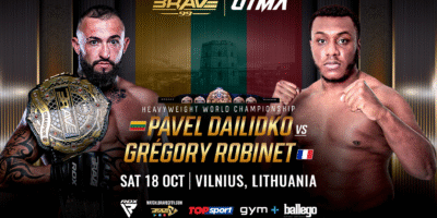 Pavel Dailidko defends his BRAVE CF Heavyweight World Title in front of his hometown crowd in Vilnius.