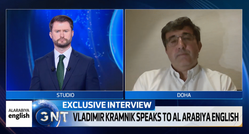 Vladimir Kramnik during an exclusive interview with Al Arabiya English.