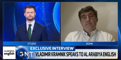 Vladimir Kramnik during an exclusive interview with Al Arabiya English.