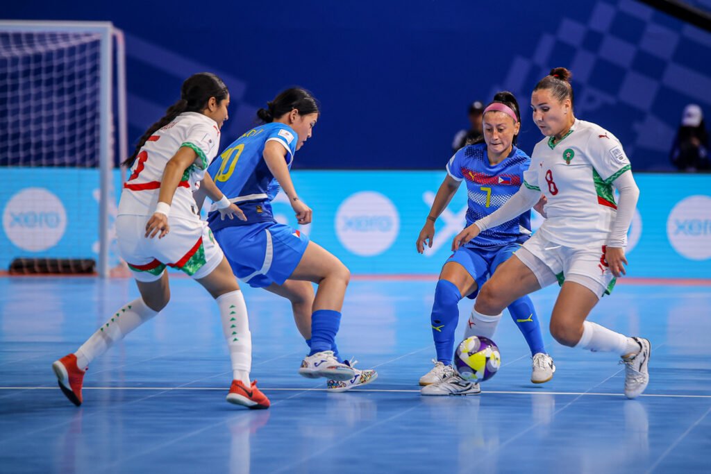 The Filipina5 prepare for their final World Cup match at the PhilSports Arena. [PSC photo]