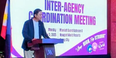 PSC chair Pato Gregorio discusses hosting support during the coordination meeting. [PSC photo]