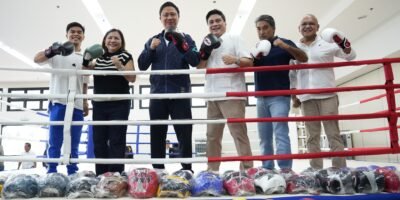 Tokyo Olympics silver medalist Carlo Paalam, Swerte Partylist Congresswoman Arlyn Ayon, Philippine Sports Commission (PSC) Chairman Patrick Gregorio, Senator Juan Miguel Zubiri, Bukidnon Governor Rogelio Roque, and Malaybalay City Vice Mayor Estilito "Litoy" Marabe [PSC photo]