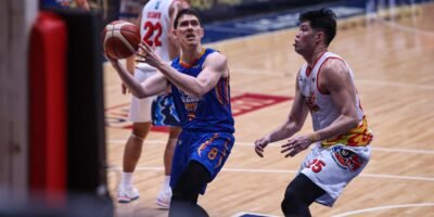 Robert Bolick drives to the basket in NLEX’s win over Rain or Shine in Antipolo. [PBA Images]