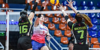 Michele Gumabao rises for a clutch hit as the Cool Smashers regain control. [PVL Images]